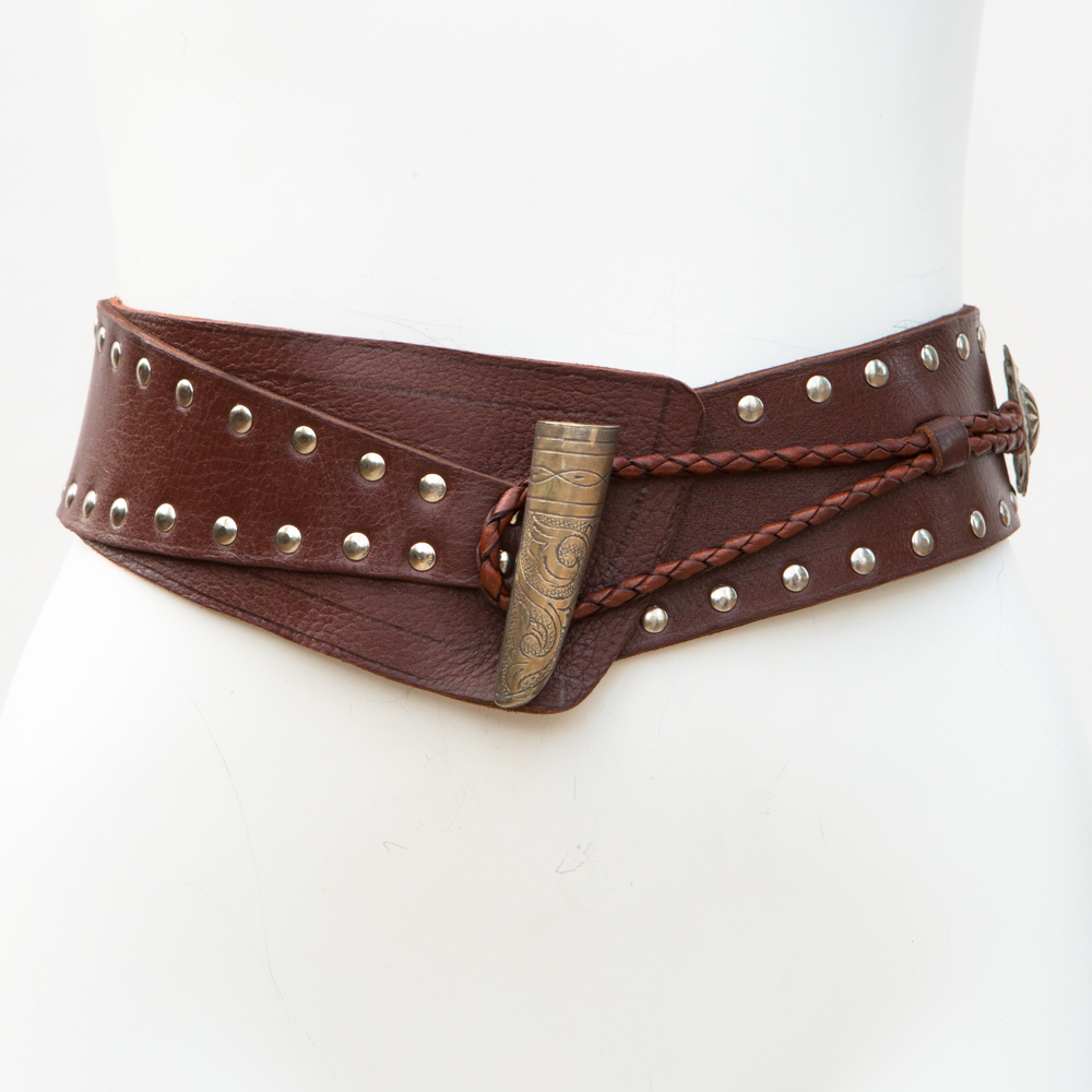 Western Concho Leather Belt (LB-278)
