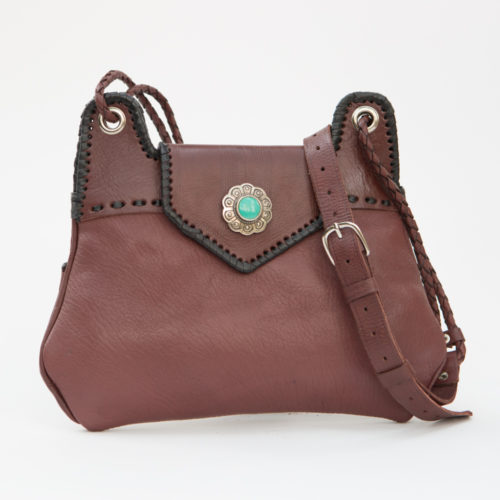 Western Handmade Tooled Medium Shoulder Bag (SK157) Four Winds West